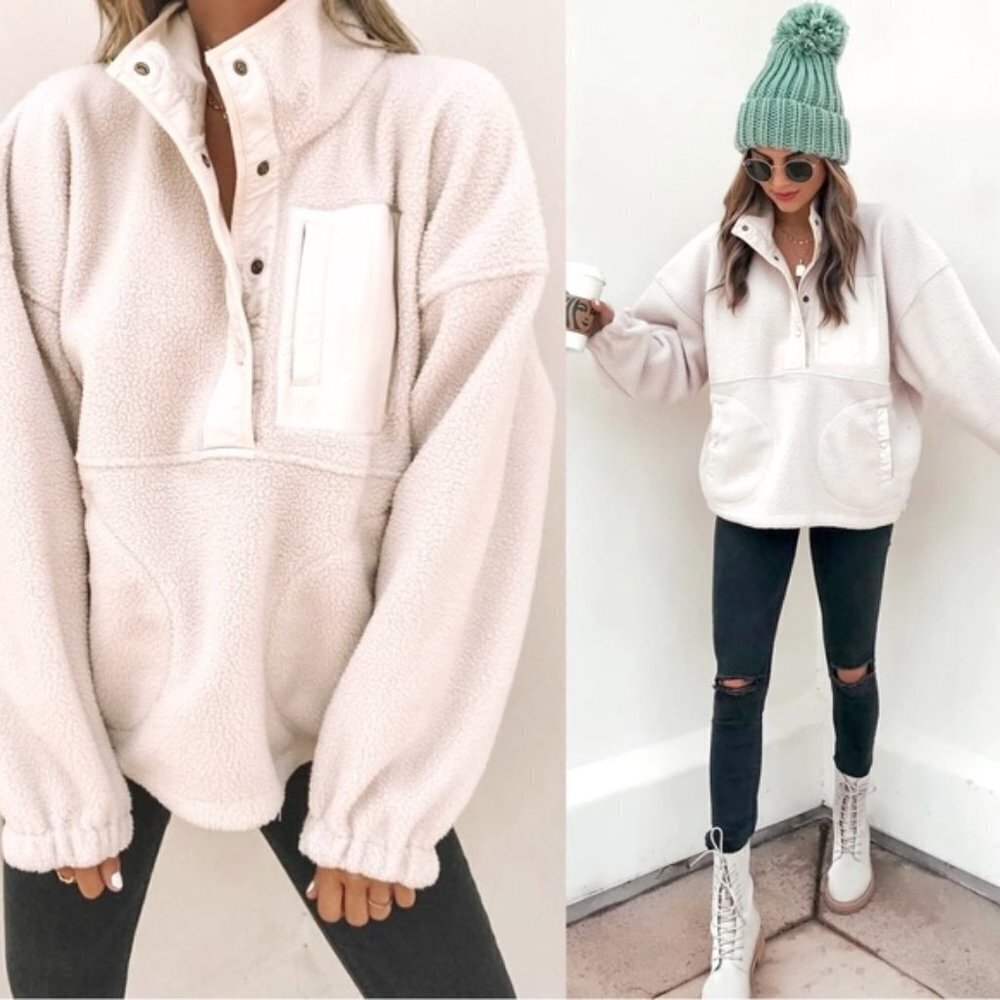 Vici Sport Oversized‎ Sherpa Fleece Jacket/Pullover Size XS